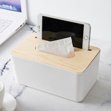 1x Tissue Box Rectangle Dispenser Paper Storage Holder Napkin Organizer Wooden