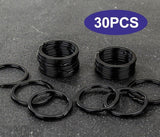 30pcs Key Ring Chain Split Rings Heavy Duty Keychain Accessories Gift 25mm Black