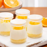 12x Glass Pudding Jars Glass Jars for Yogurt Milk Parfait with Lid Caps - 200ml