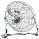 Heller Chrome Floor Desk Fan Metal High Velocity Air Cooling Circulator 45cm