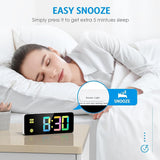 Digital Alarm Clock Colorful LED Digital Clock with 7 RGB Digital 4 Dimmable