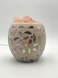 Gold Leaf Glass Mosaic Vase Bowl HIMALAYAN CRYSTAL SALT LAMP Natural Rock