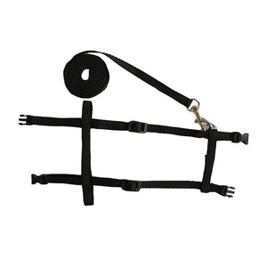 Adjustable Bunny Traction Rope RunningWalkingPet Rabbit Soft Harness Leash Black