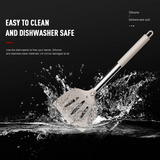 Silicone Cooking Utensils Heat Resistant Kitchen Turner Tongs Cookware Set Khaki