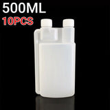 10x Plastic Twin Chamber Bottle Tamper Evident Cap Chemical Liquid Bottle 500ml