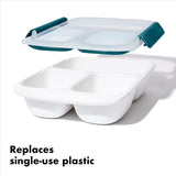 OXO Prep & Go Divided Container 900ml 4.1 Cups 27 x 18 x 6 cm White