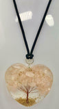 Rose Quartz Tree of Life Orgonite Orgone Crystal Pendant Energy Healing EMF