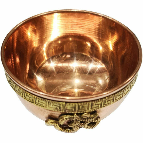 Copper Offering Bowl  Om Cauldron Incense Burner 7.5cm