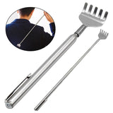 2x Extendable Telescopic Back Scratcher Metal Hand Claw Massager Pocket Clip