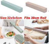Plastic Food Wrap Dispenser Cutter Foil Cling Film Storage Holder Kitchen Pink