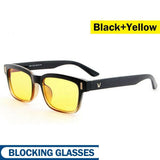 Blue light Blocking Glasses Computer Gaming Anti UV Black Frame Yellow Lense