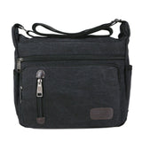 Retro Men's Canvas Shoulder Messenger Bag Crossbody Satchel Travel Bags Black