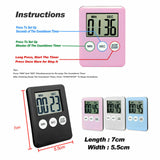 Magnetic LCD Digital Kitchen Timer Countdown Town 99 Minute Electronic Blue