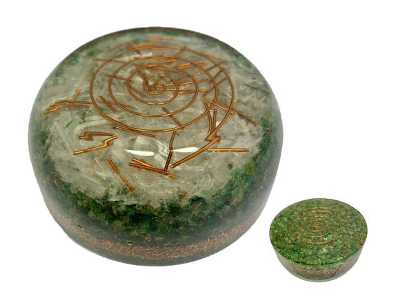 Green Aventurine Orgonite Tower Buster Dome EMF Protection Chakra Crystal Orgone