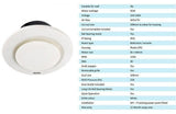 Round Ducted Exhaust Heller White Ceiling Fan Laundry Bathroom - 250mm