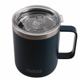 Oasis Double Wall Coffee Mug 400ml Vacuum Insulated Travel Cup w/ Lid Navy