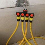 4 Way Water Tap Adaptor Splitter 1/2" Garden Hose End Connectors w/Control Valve