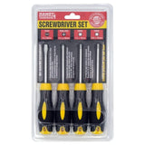4pc Screwdriver Handy Hardware Set Rubber Grip Magnetic Tips DIY Tradies Repairs