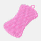 4x Home Kitchen Silicone Scrubber Sponge Brush Dish Pot Pan Washing Cleaning