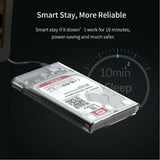 Transparent 2.5 inch USB 3.0 External Hard Drive HDD Enclosure Case SATA