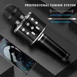 4 in 1 Bluetooth Handheld Wireless Karaoke Microphone Portable Speaker Black