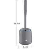 Premium Toilet Bowl Brush and Holder with Solid Handle and Durable Bristle Grey