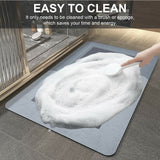 Super Absorbent Floor Mat Soft Quick-Drying Non-Slip Oval Grey 40x60cm