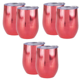 6pcs Oasis Wine Traveler Set Tumbler Double Wall Insulated 330ml Mirror Ruby