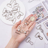 10PCS Lobster Swivel Clasp D Ring Key Ring Keychain Lanyard Finding Silver Tone 20mm