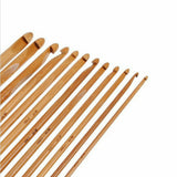 12x Bamboo Crochet Hooks Set Handle DIY Wooden Knitting Needle 3-10mm