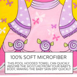 1x Summer Splash Kids Small Hooded Poncho Beach Towel - Mermaid