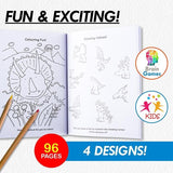 4x Activity Books Princess Fairy Pirate Dinosaur Colouring Fun Creative Book Pad