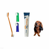 2x Pet Dog Cat Cleaning Toothpaste Toothbrush Back Up Brush Set Vanilla Flavour