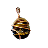 Infinity Loop Crystal Tumbled Collection Tiger Eye Pendant Copper Healing