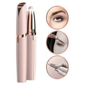 1Pc Electric Eyebrow Trimmer Finishing Touch Flawless Brows Hair Remover LED Light - Pink