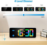 Digital Alarm Clock Colorful LED Digital Clock with 7 RGB Digital 4 Dimmable