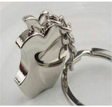 1x Apple Novelty Collectable Keyring Charm Keychain Gift New Fruit Chrome Metal