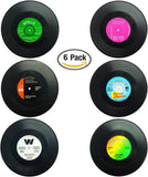 6x Retro Record Discs Disk Coasters Vinyl Style Coasters Place Mats Bar Set