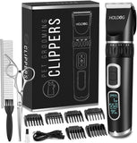 Pet Grooming Clipper Dog 3-Speed Low Noise Rechargeable Cordless Black Silver
