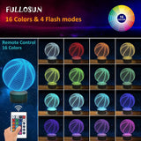 3D Acrylic LED Basketball Night Light 16 Colors Lighting Table Bedside Lamp