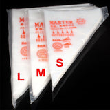 200x Plastic Disposable Piping Bag Cake Decor Icing Frosting Nozzles -M 21x34cm