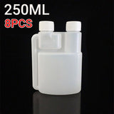 8pcs Plastic Twin Chamber Bottle Tamper Evident Cap Chemical Liquid Bottle 250ml