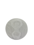 Goddess Symbol Selenite Charging Round Display Plate Crystal Jewelry Dish Holder