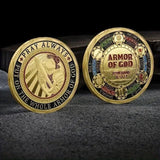 Coin Armor Commemorative Coin Metal Badge Double-sided Painted Armor Of God