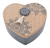 Heart Box Mandala Jewellery Trinket Box Wooden Crystal Art Storage Organiser