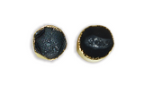 Blue Geode 1 Pair Earring Studs Gold Gemstone Crystal Healing