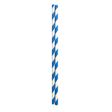 100X Colourful Paper Drinking Straws Straw Striped Party Wedding BLUE