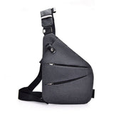 Bag Personal Anti Theft Shoulder Man Pocket Portable Chest Travel - Grey Right