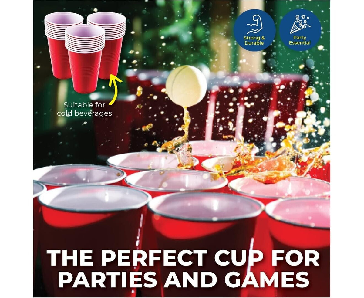 50PK Red Party Cups Large Rim High Quality 450ml Super Value Pack - Re ...