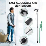 Lightweight Adjustable Walking Stick Aluminium Travel Cane Non Slip Compact
